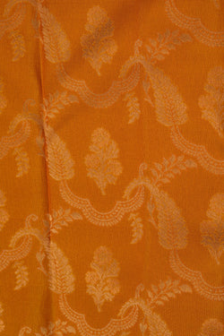 Image of South Silk Brocade Mustard Saree