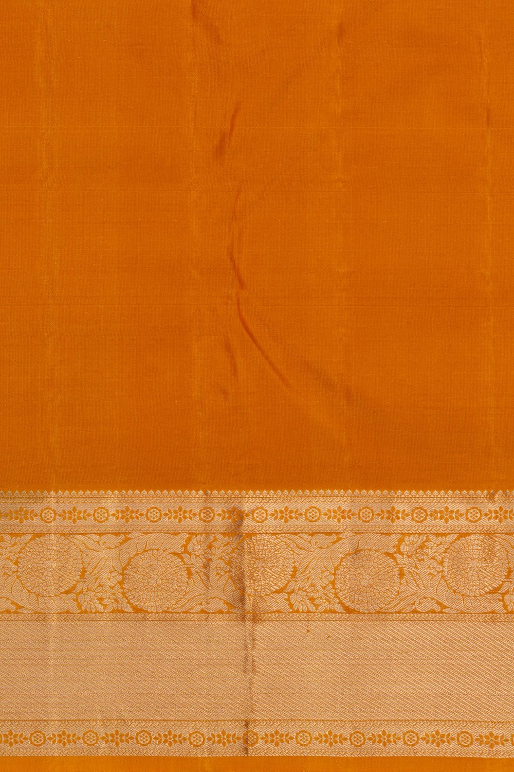 South Silk Brocade Mustard Saree