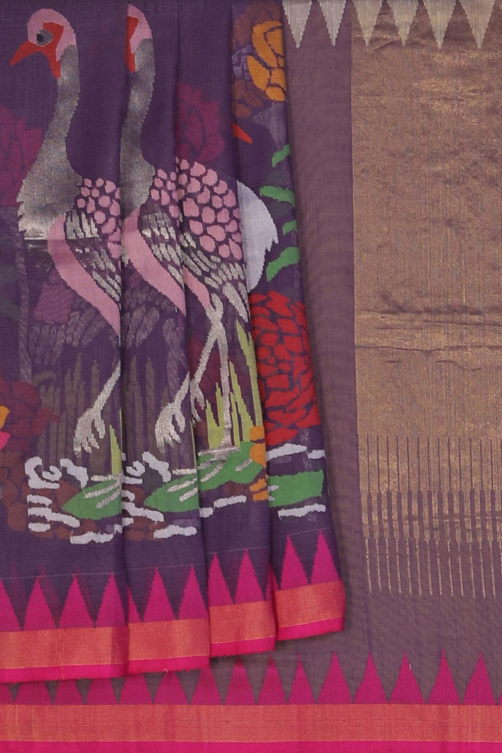 Image of Ponduru Cotton Purple Saree