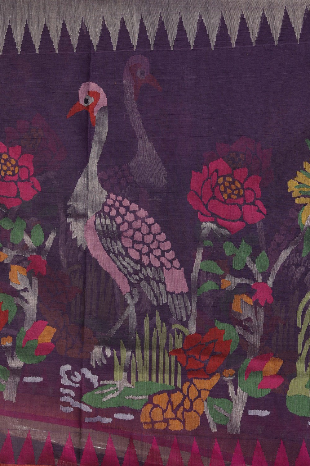 Image of Ponduru Cotton Purple Saree