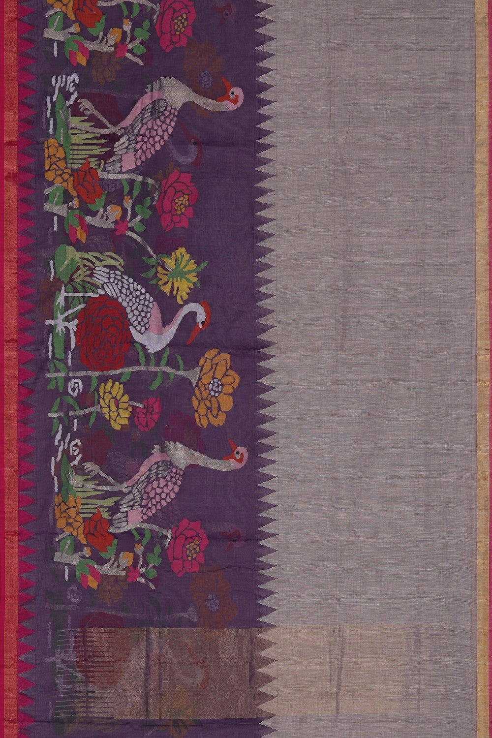 Image of Ponduru Cotton Purple Saree