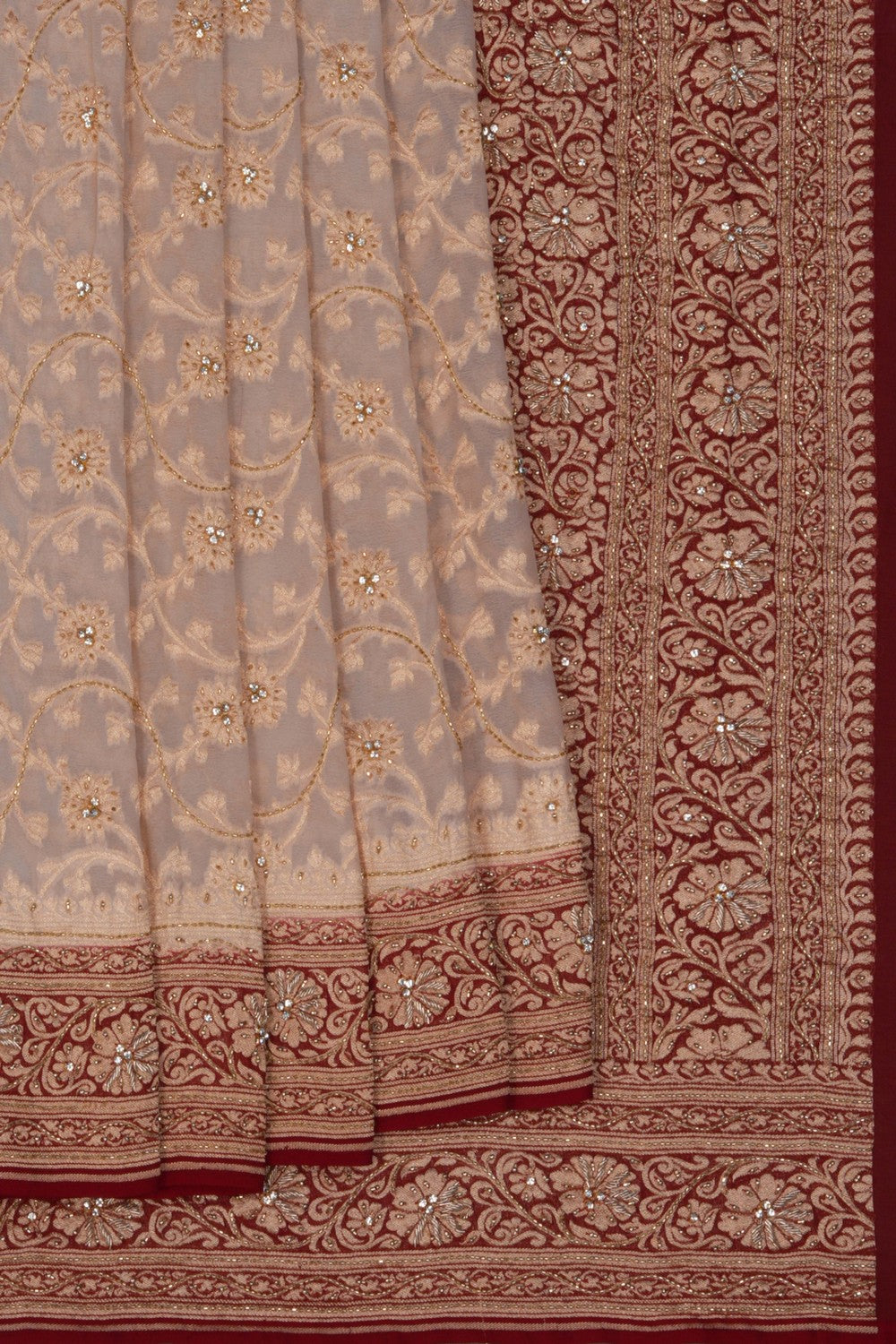 Image of Banarasi Chiffon Embroidery Saree