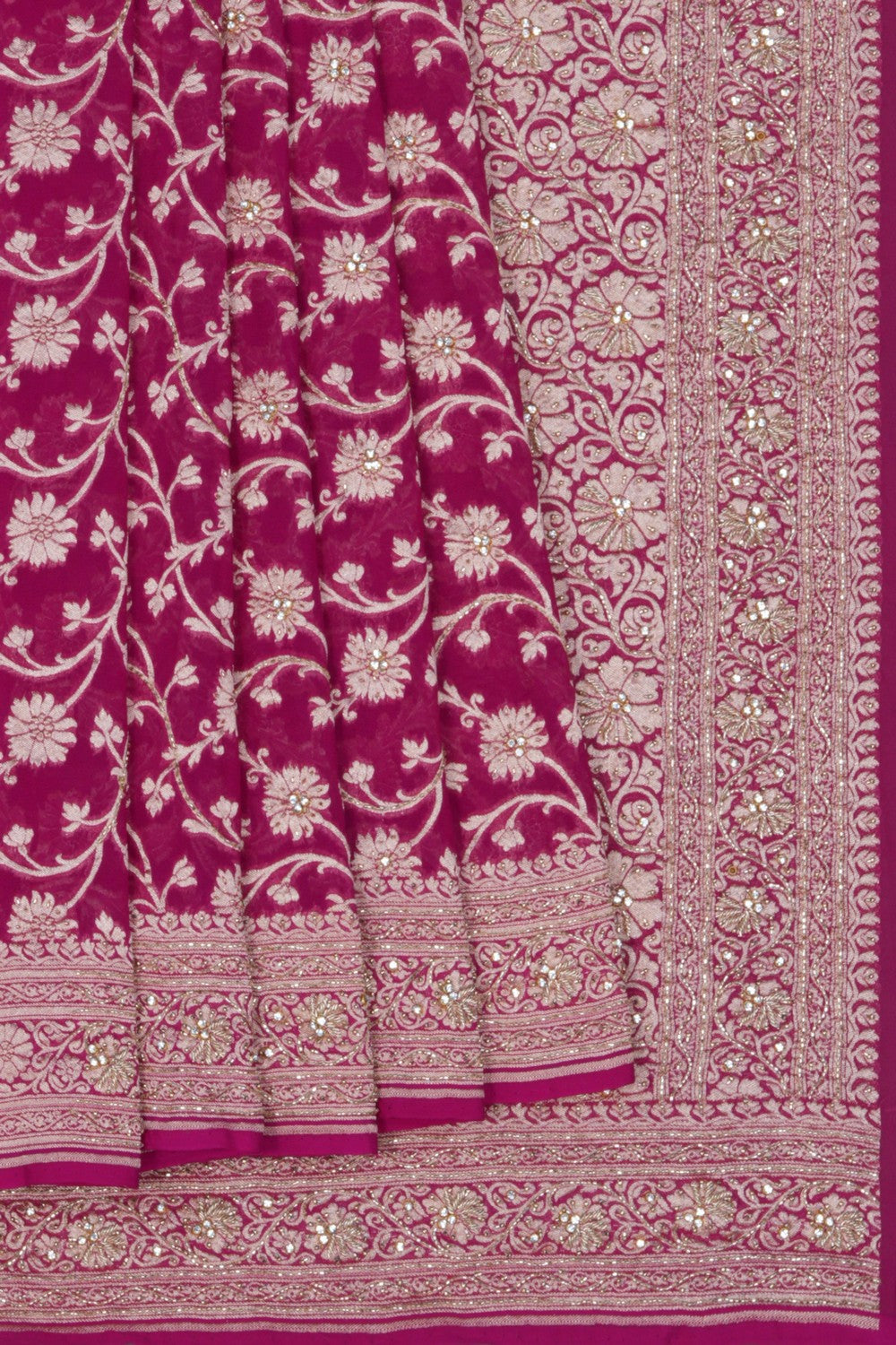 Image of Banarasi Chiffon Embroidery Saree