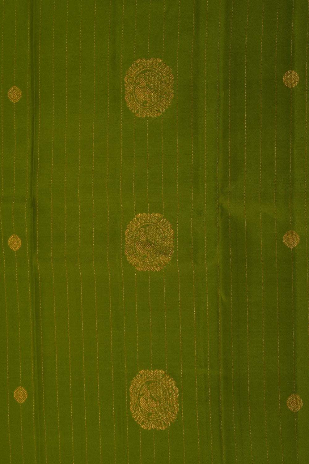 Kanchipattu Pavada Green Unstitched Set