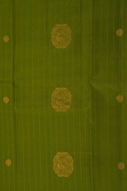 Image of Kanchipattu Pavada Green Unstitched Set
