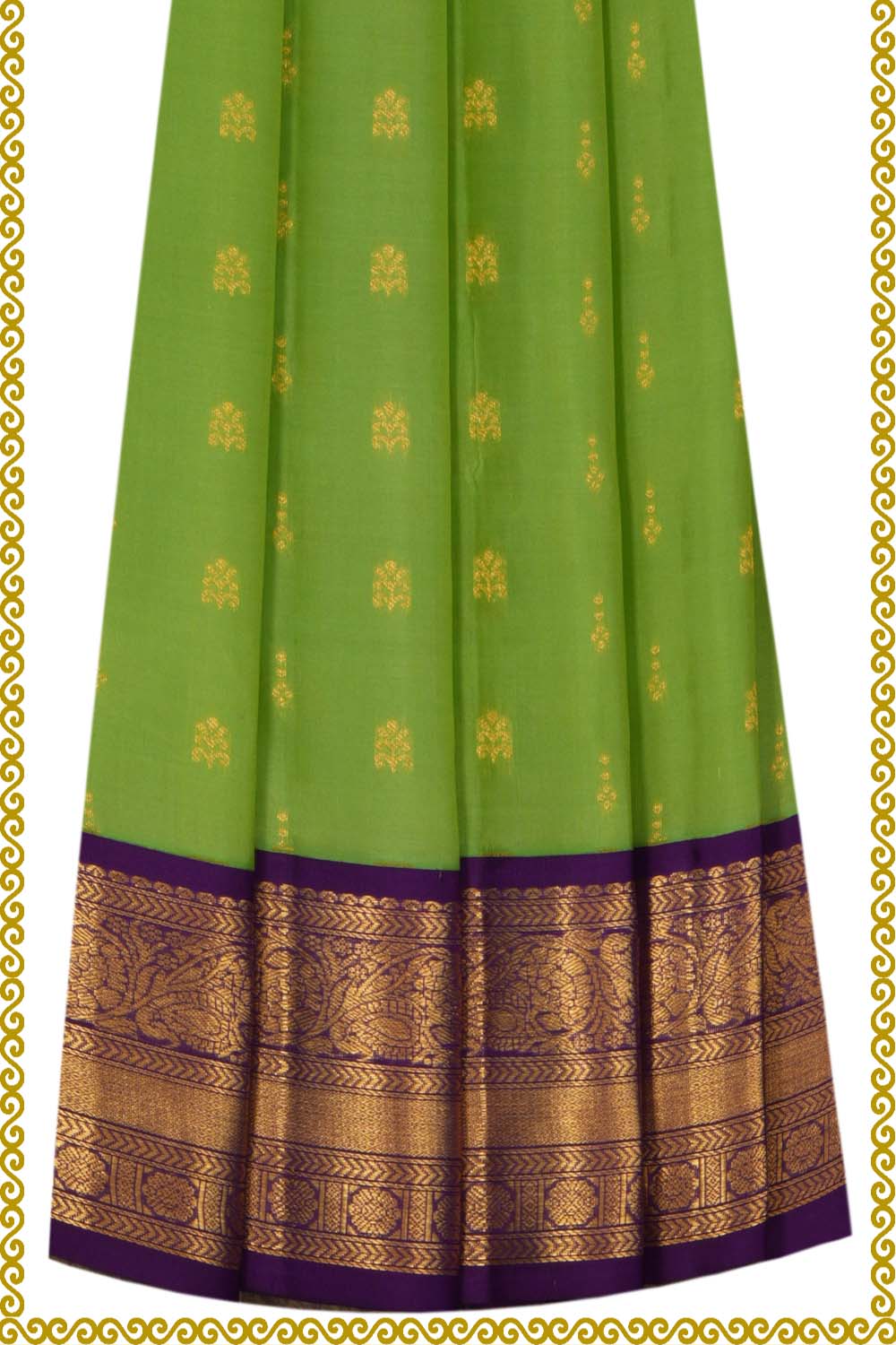 Image of Kanchipattu Pavada Sea Green Unstitched Set