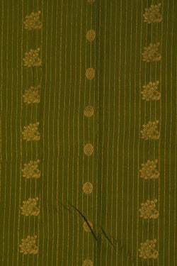 Image of Kanchipattu Pavada Green Unstitched Set
