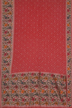 Image of Bandhani Coral Peach Saree