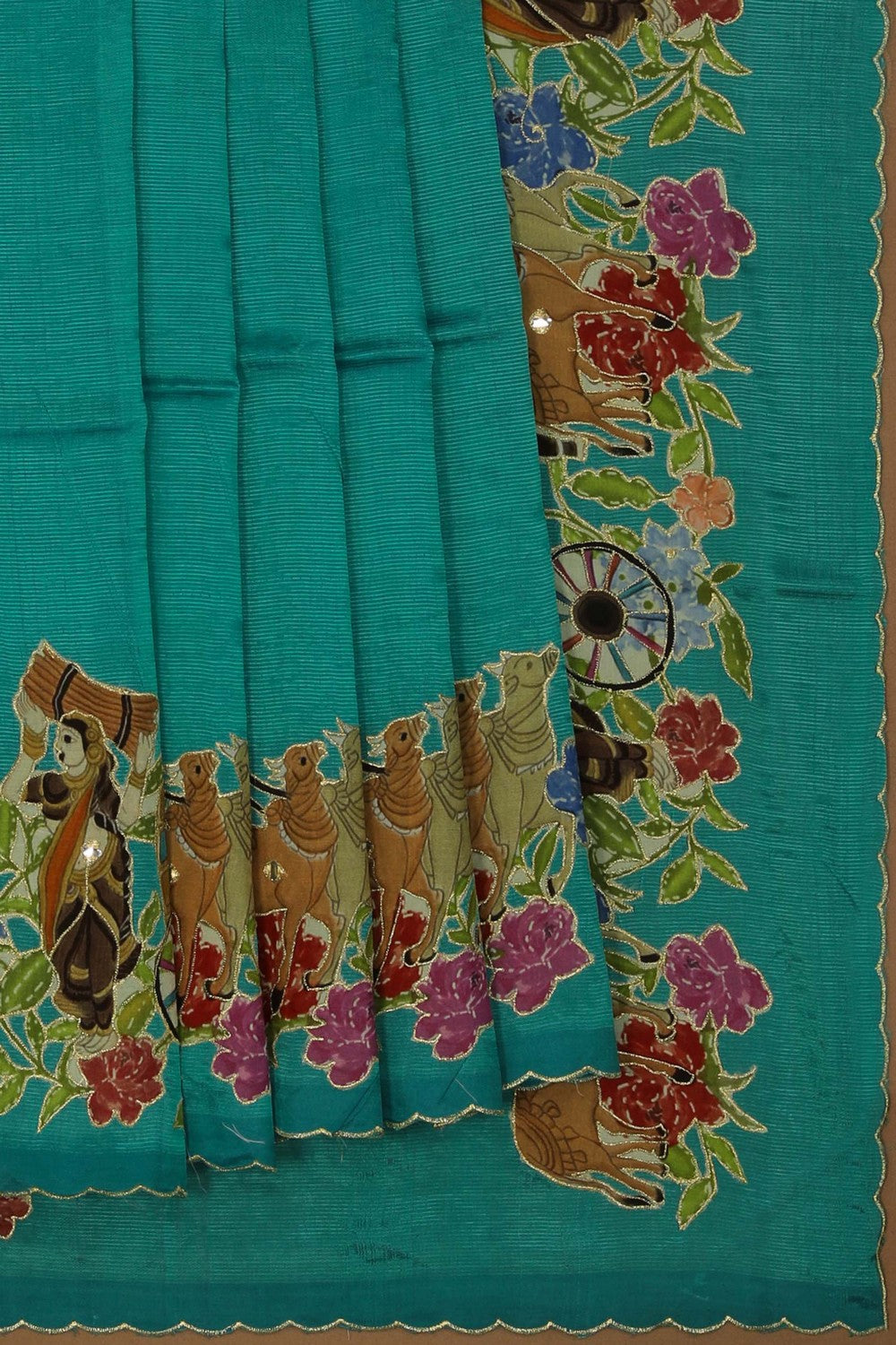Image of Mangalgiri embroidery saree