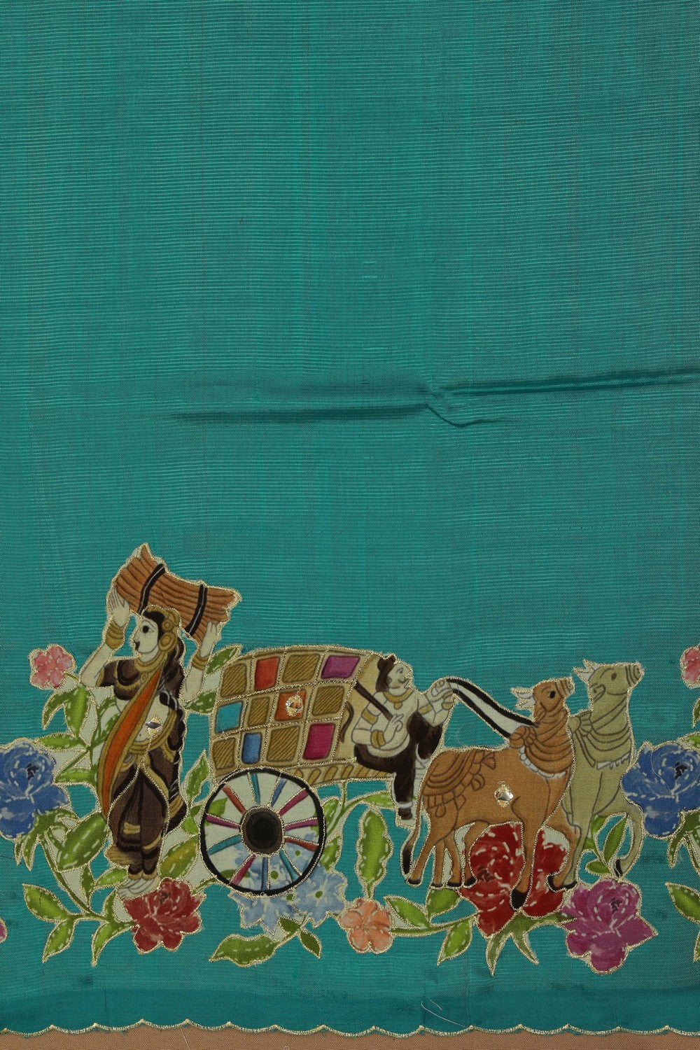 Image of Mangalgiri embroidery saree
