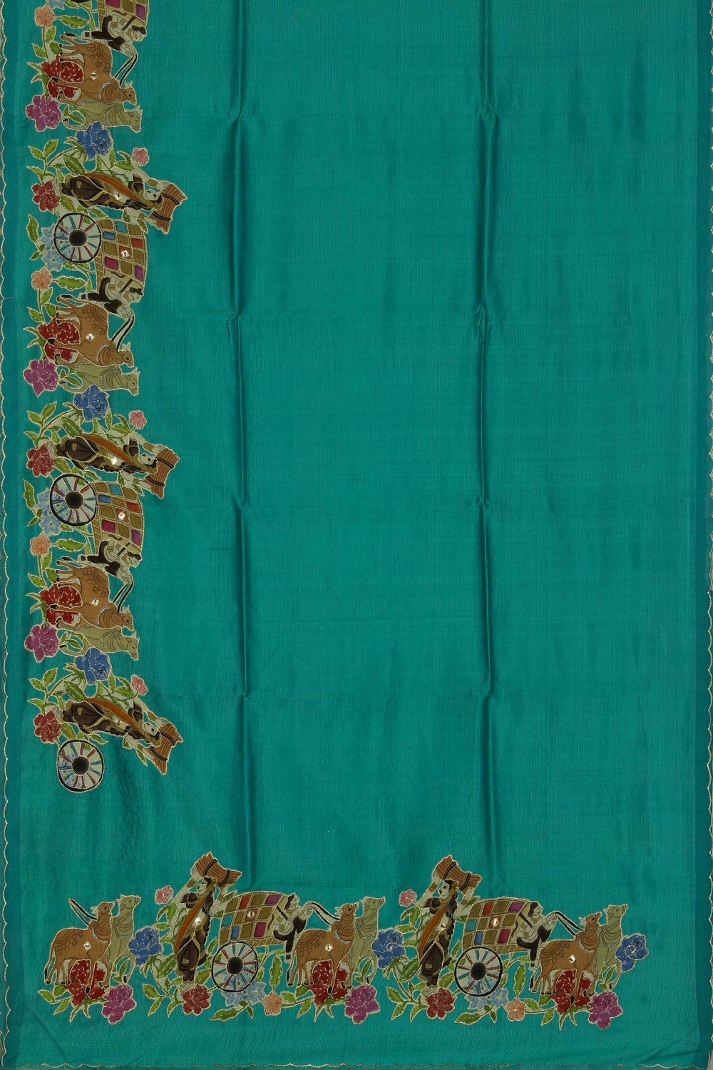 Image of Mangalgiri embroidery saree