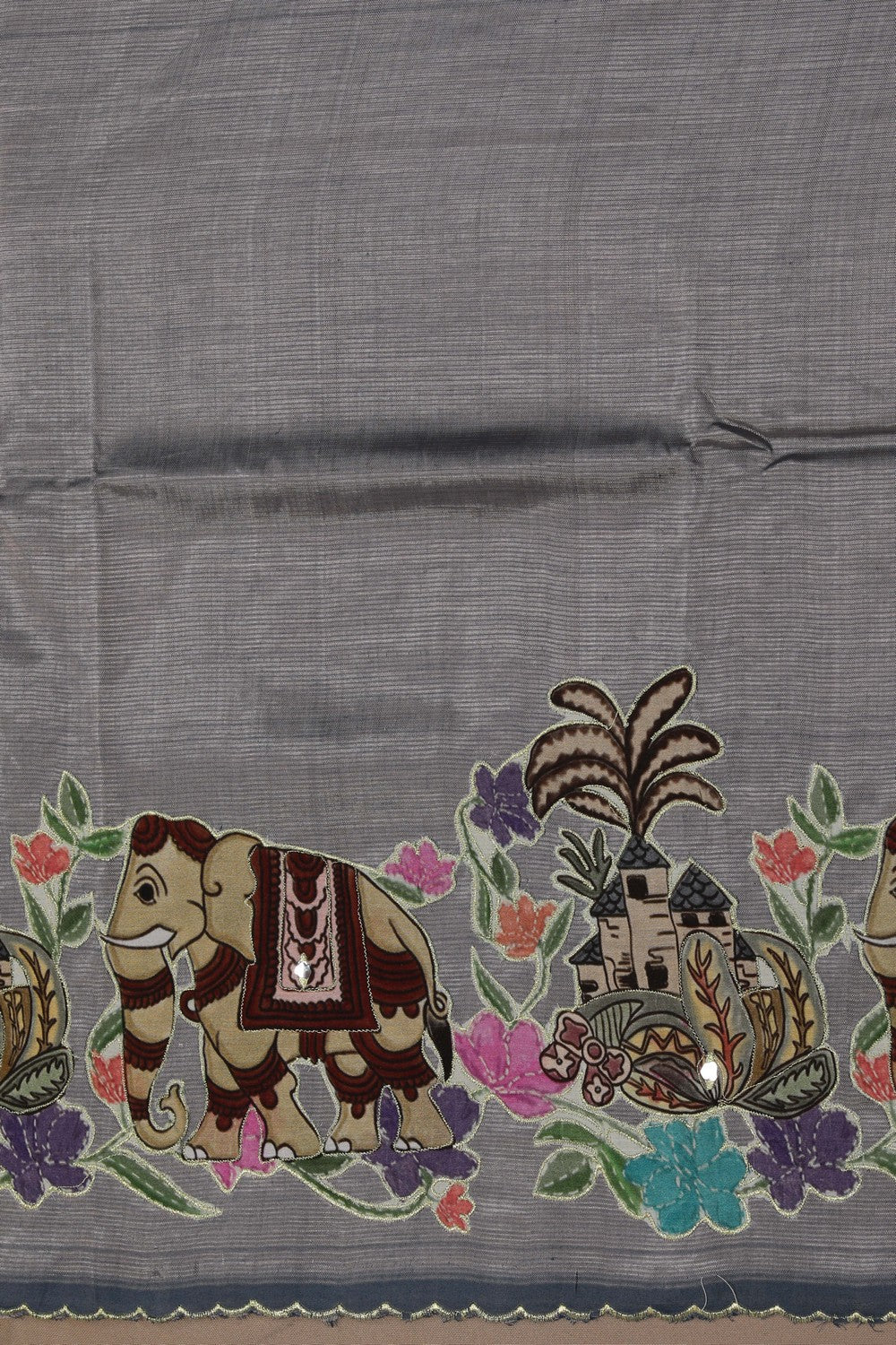 Image of Mangalgiri embroidery saree