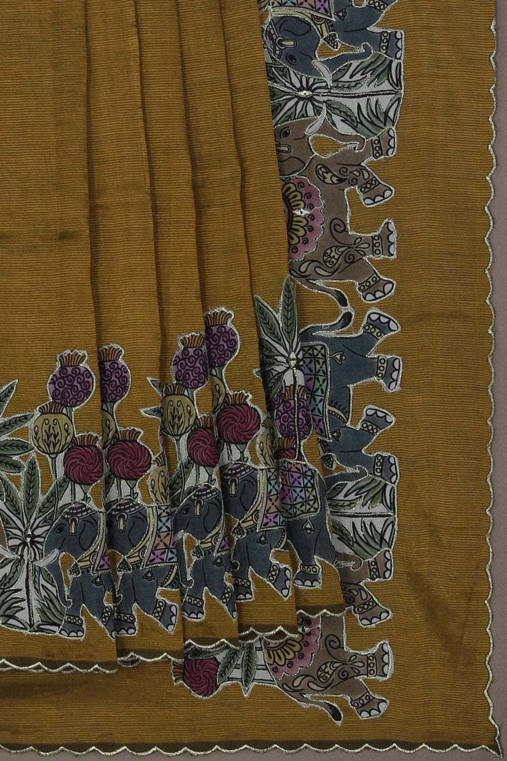 Image of Mangalgiri embroidery saree