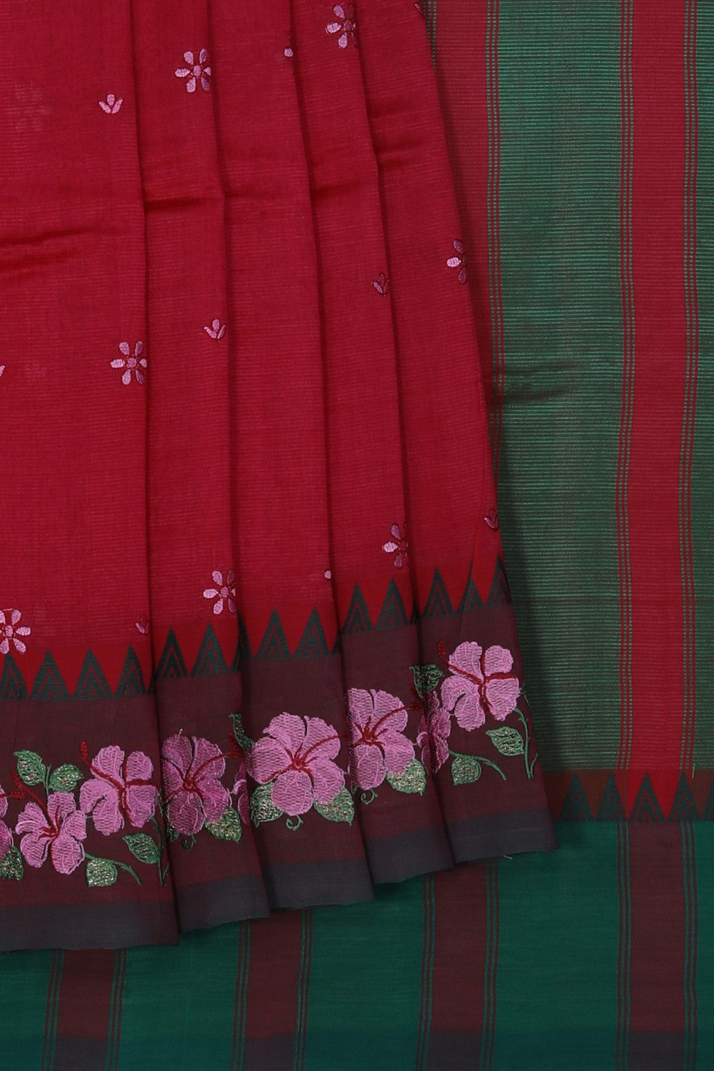Image of Mangalgiri embroidery saree