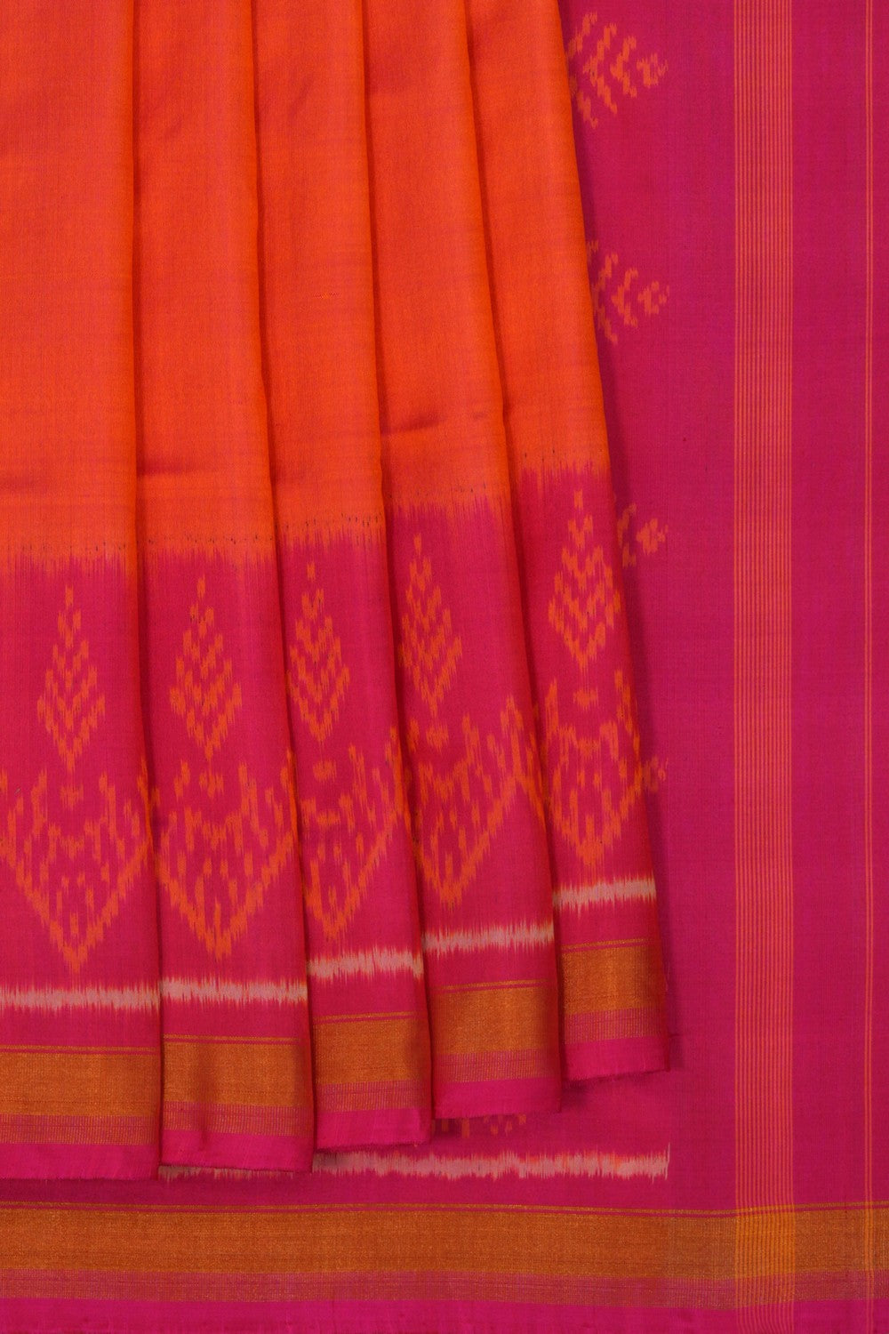 Image of Rajkot Silk Orange Saree