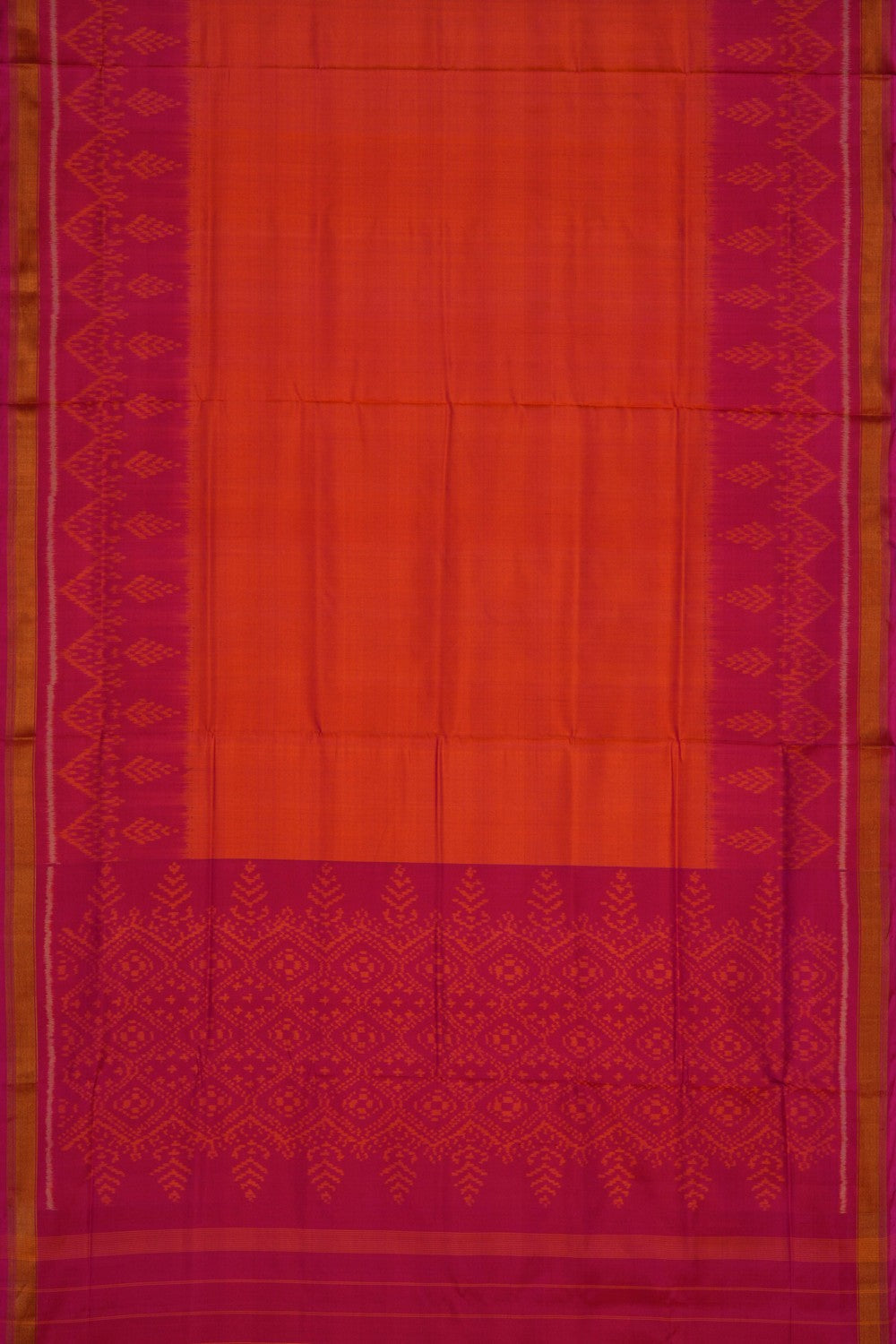 Image of Rajkot Silk Orange Saree