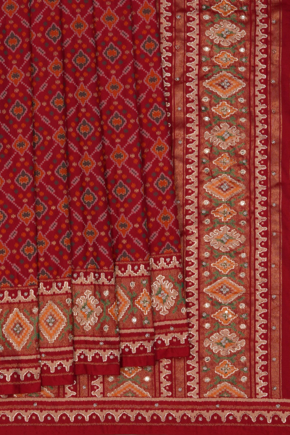 A Patola Fusion Embroidery Saree
