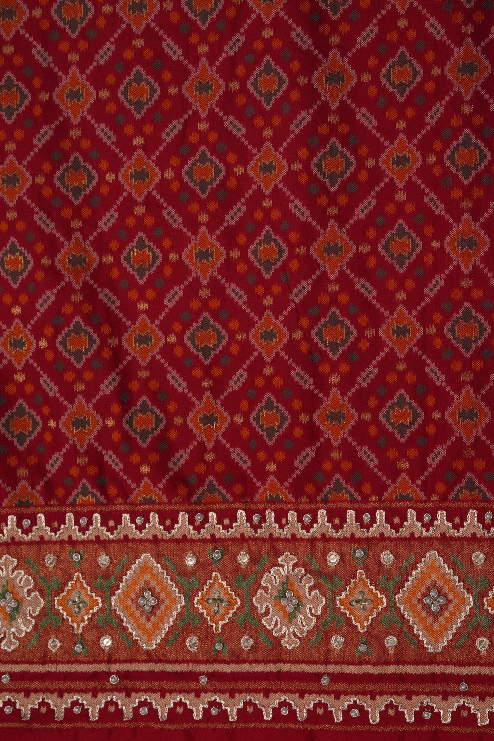 A Patola Fusion Embroidery Saree