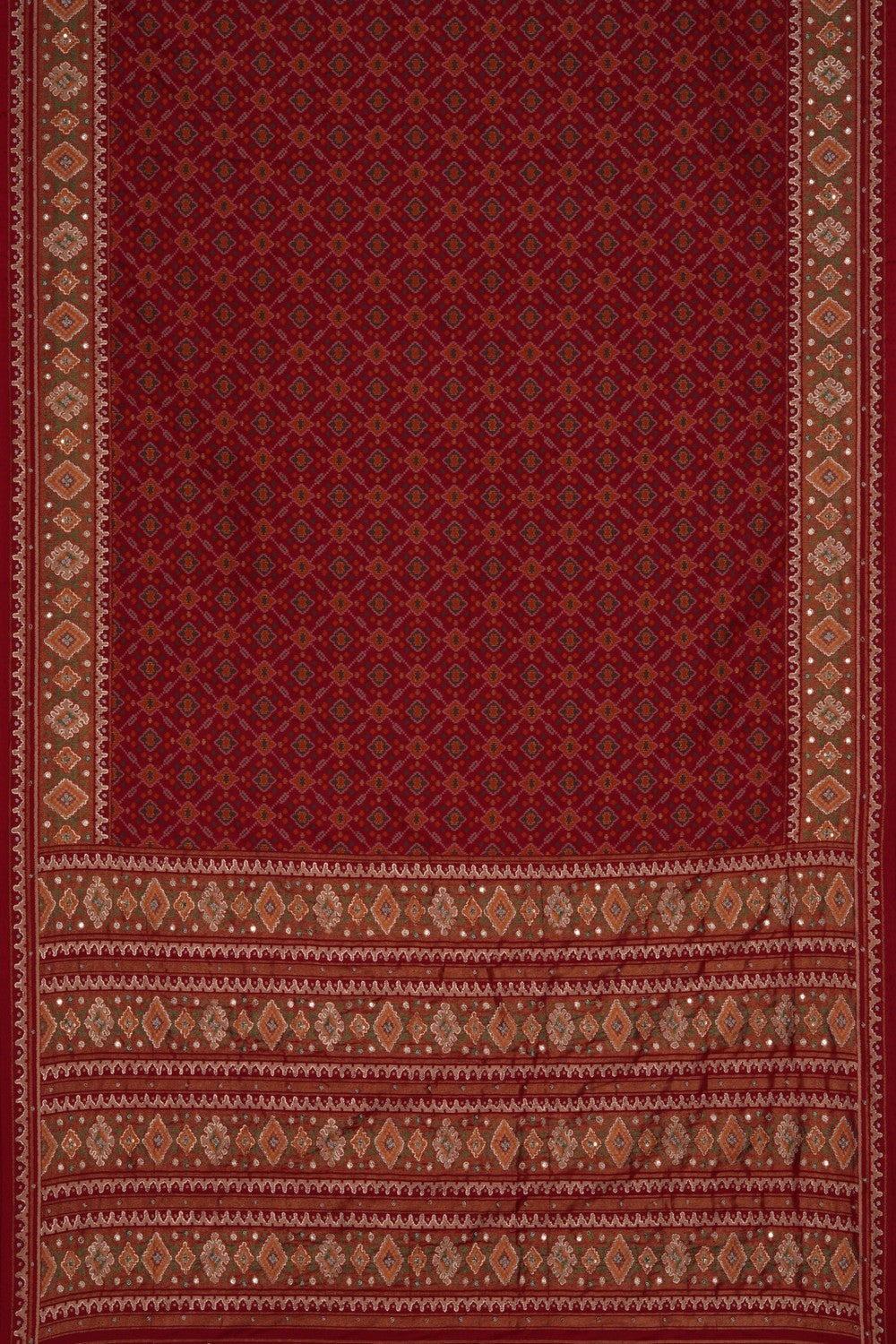 A Patola Fusion Embroidery Saree