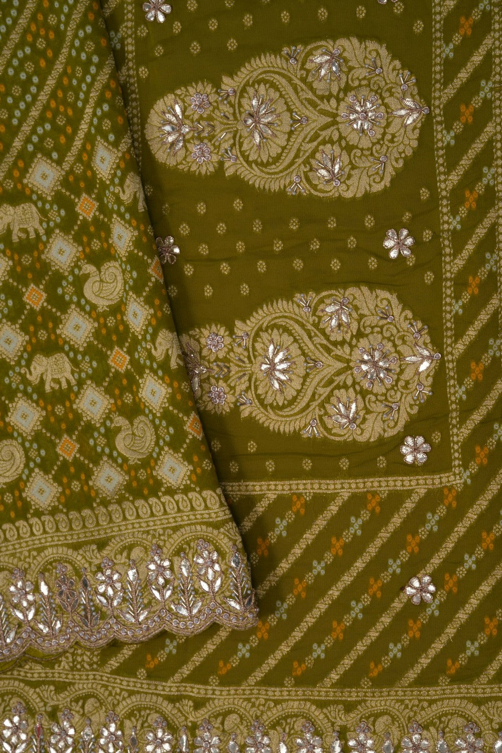 Image of A Patola Bandhani Embroidery Saree