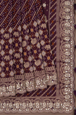 Image of A Patola Bandhani Embroidery Saree