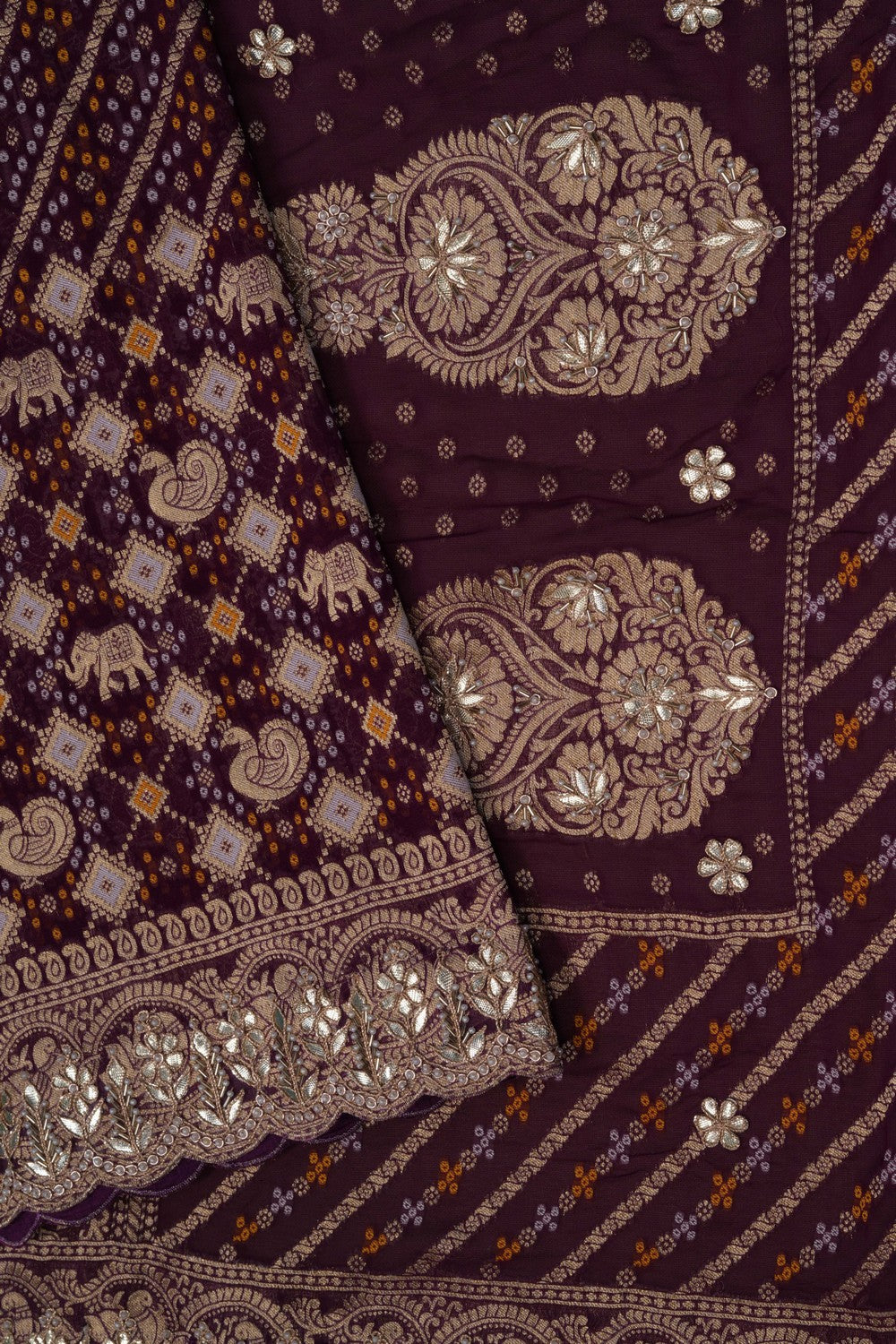 A Patola Bandhani Embroidery Saree