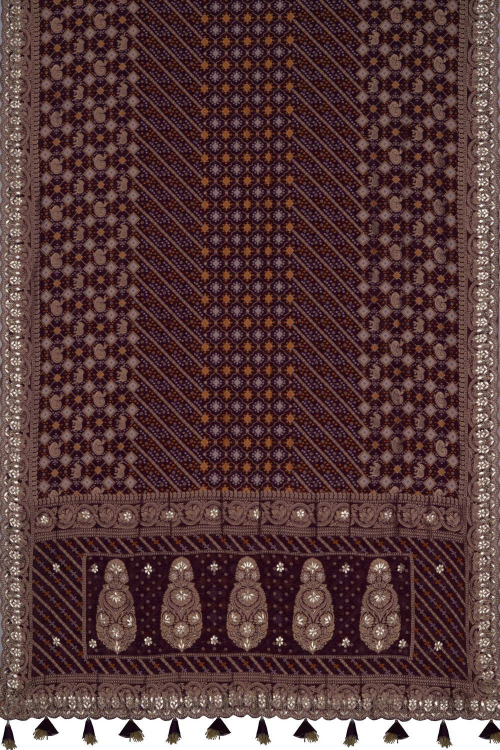A Patola Bandhani Embroidery Saree