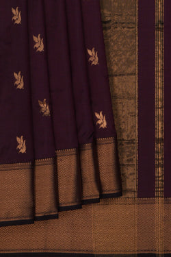 Image of Chanderi Silk Brown Saree