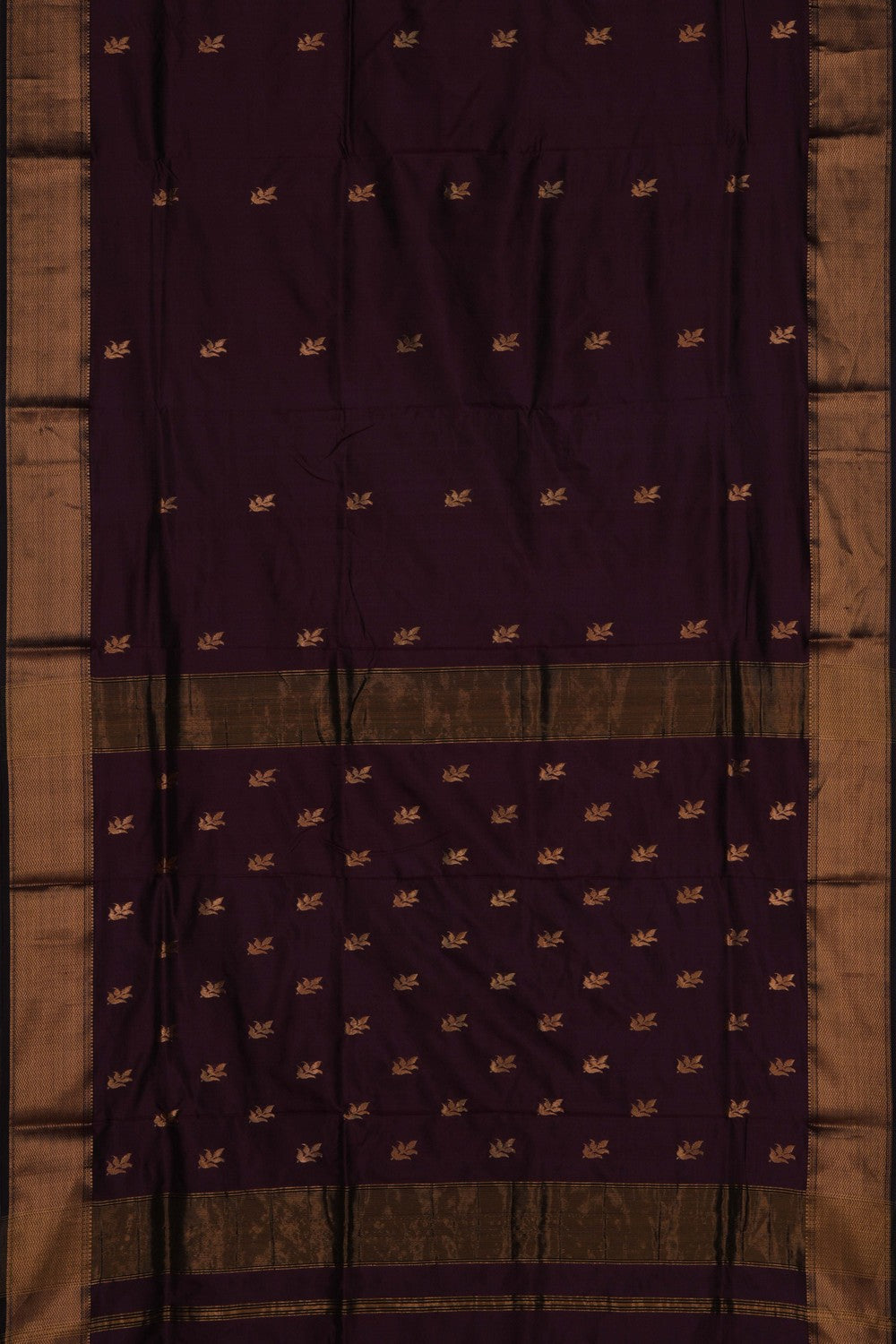 Image of Chanderi Silk Brown Saree