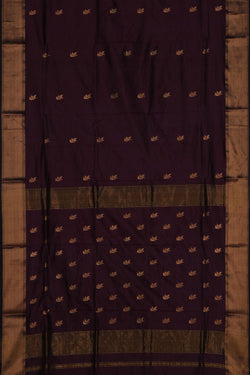Image of Chanderi Silk Brown Saree