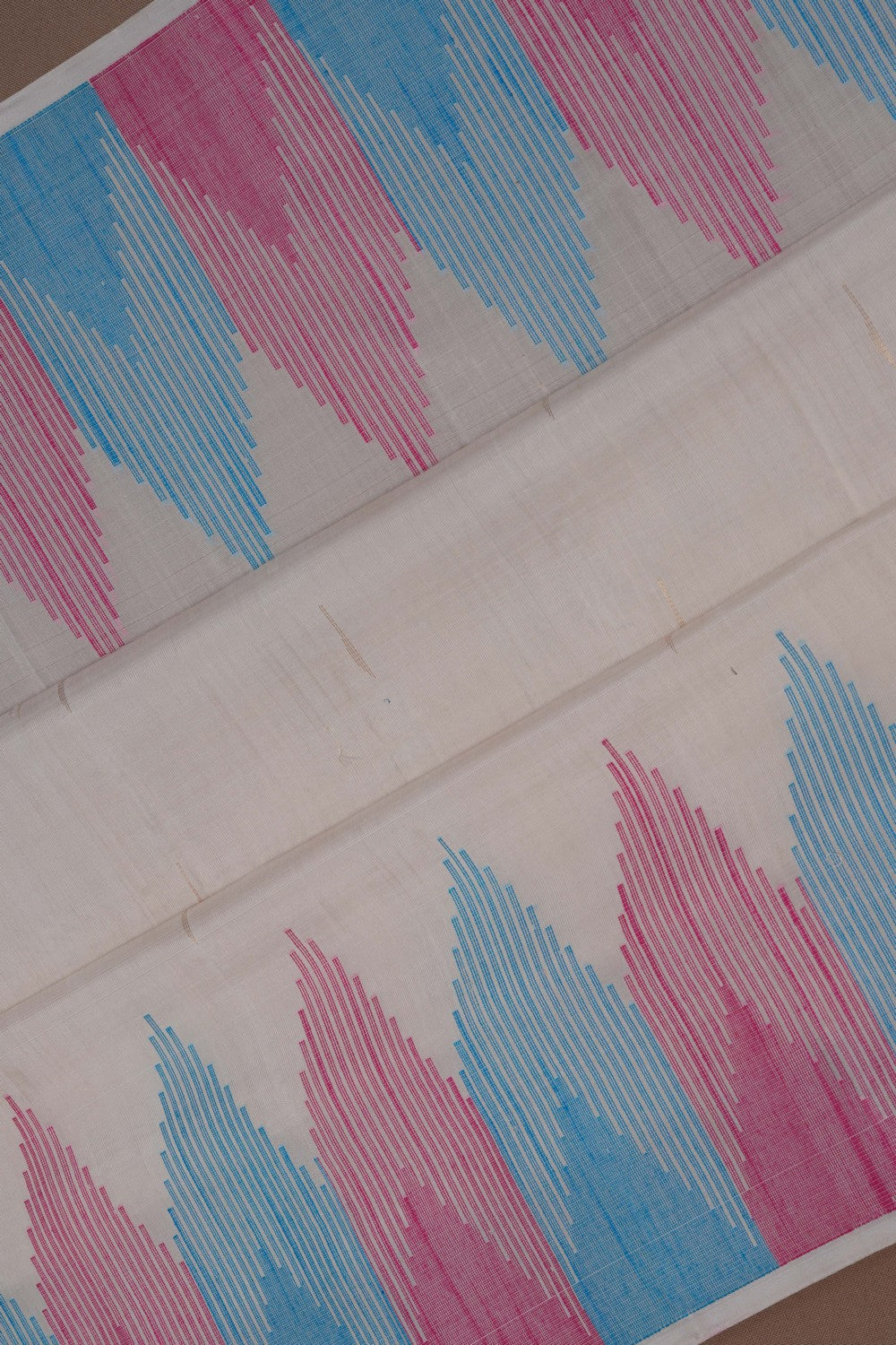 South Silk Off-White Saree
