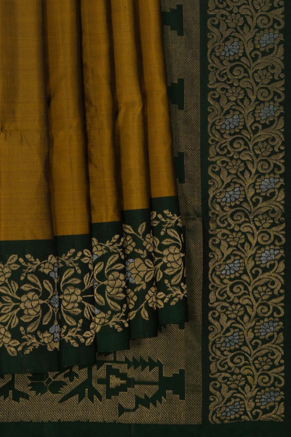 Image of South Silk Moss Brown Saree