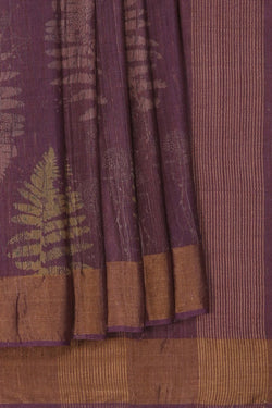 Image of Tussar Silk Purple Saree