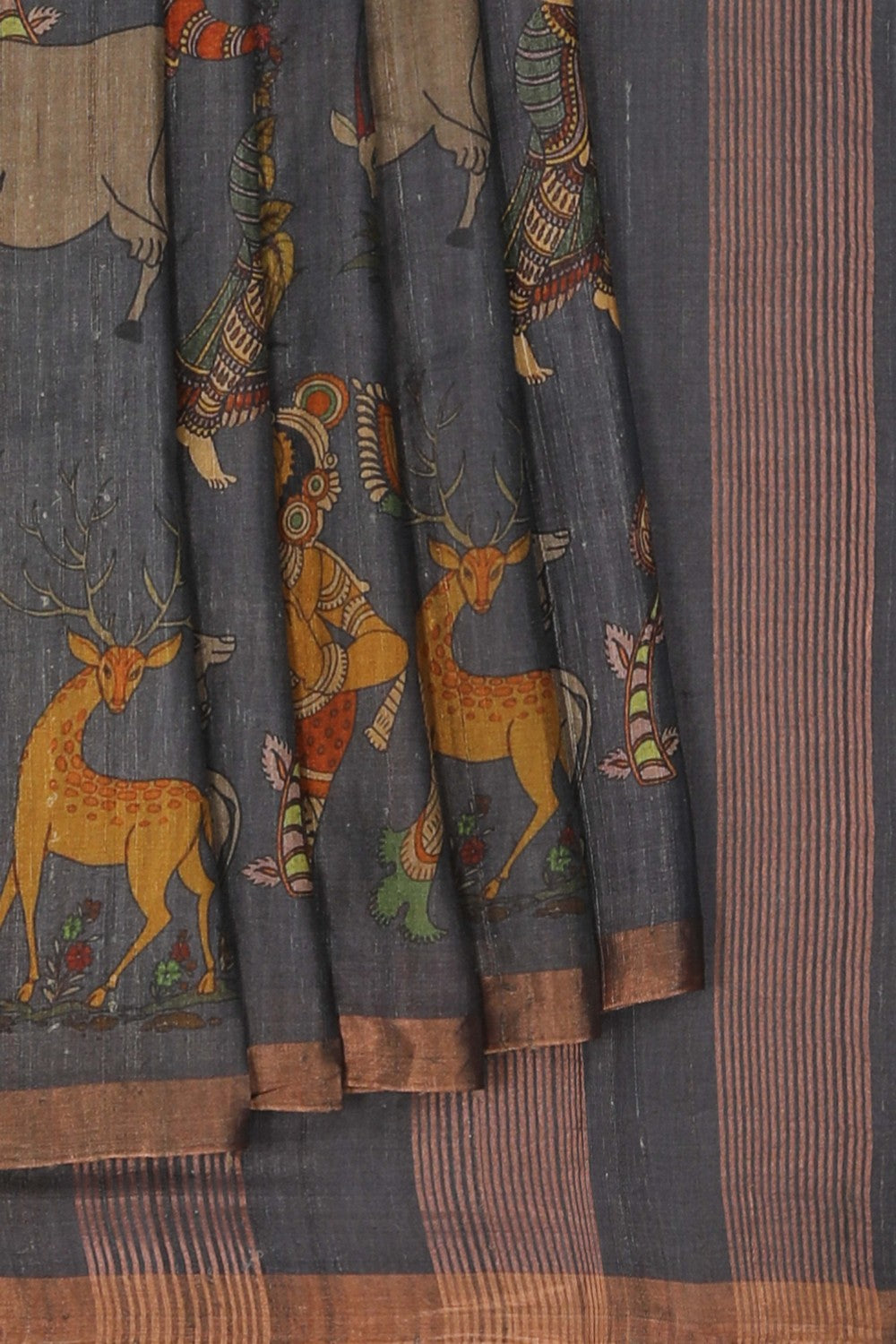 Tussar Silk Grey Saree