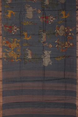 Image of Tussar Silk Grey Saree