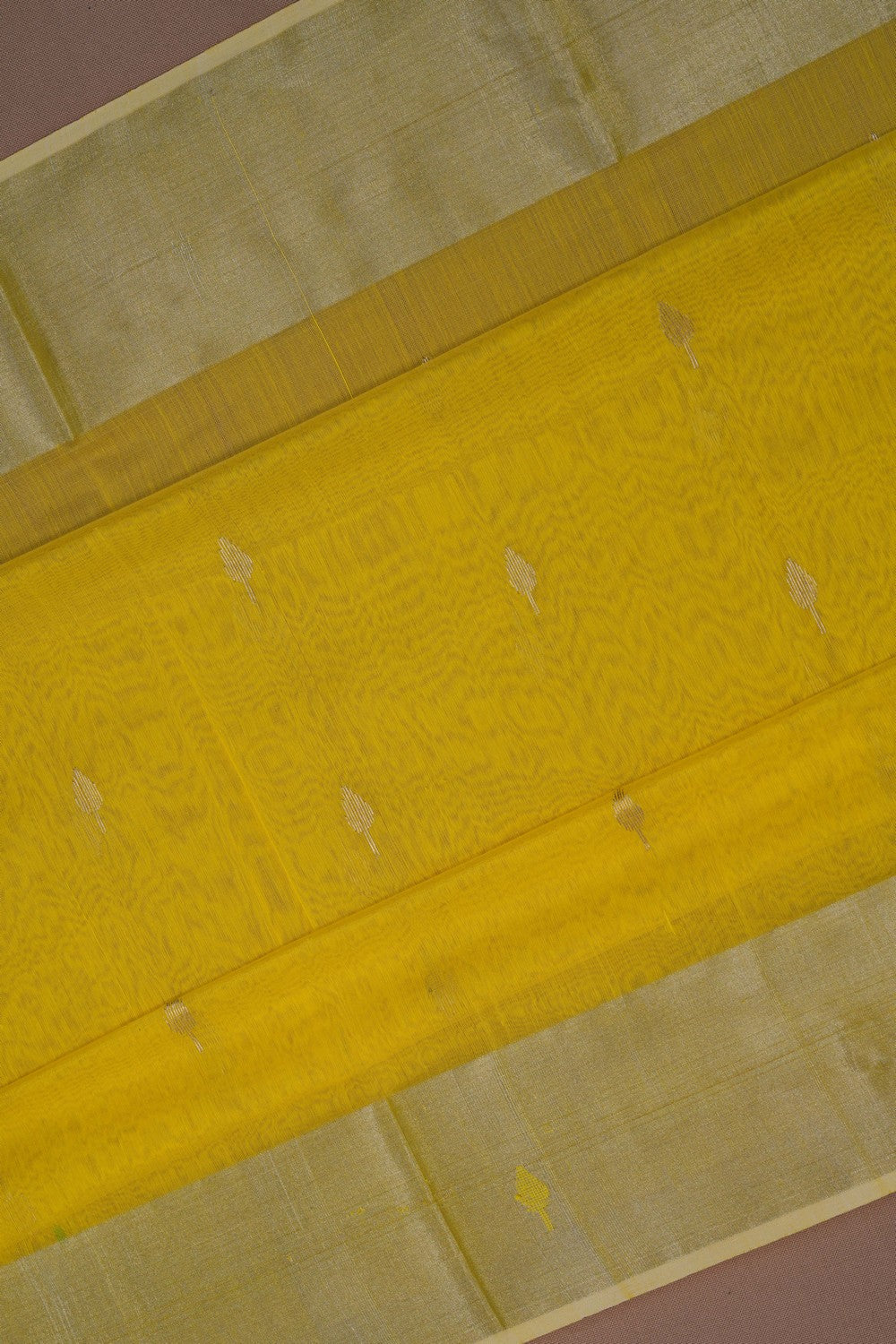 Chanderi Cotton Silk Yellow Saree