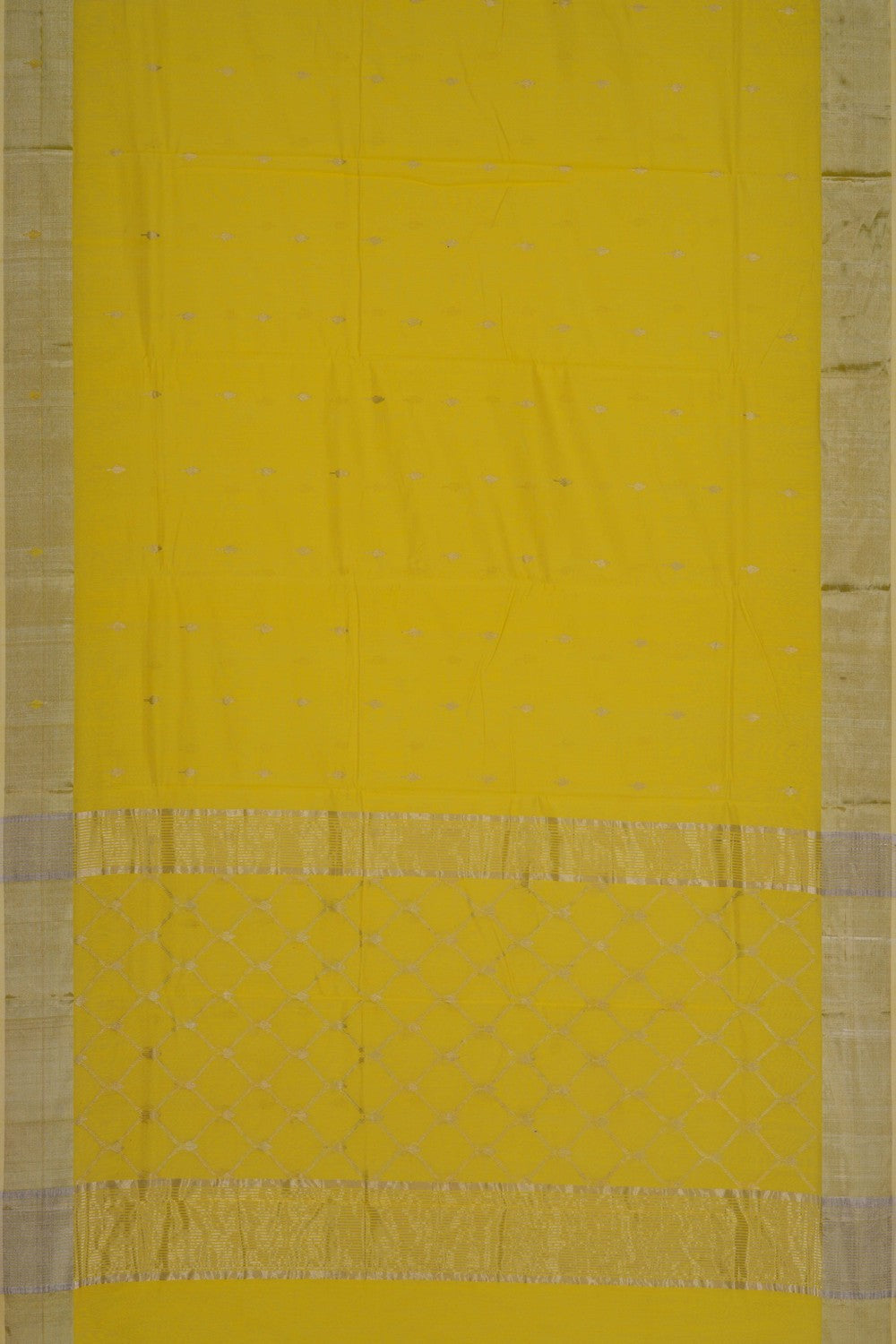 Chanderi Cotton Silk Yellow Saree