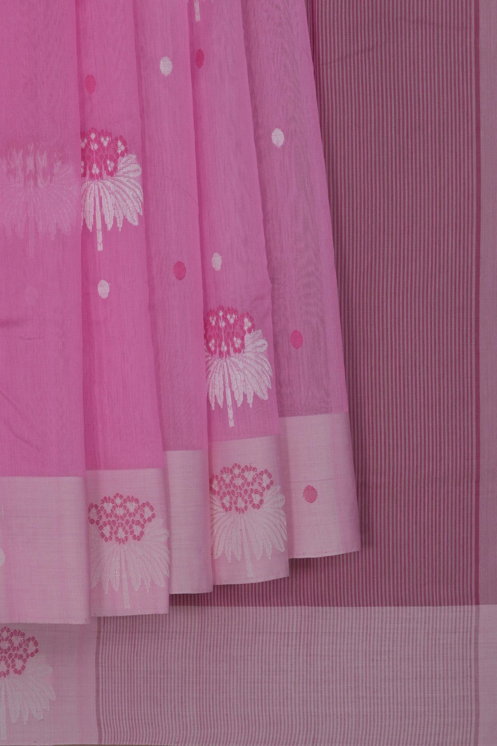 Image of Chanderi Cotton Silk Pink Saree