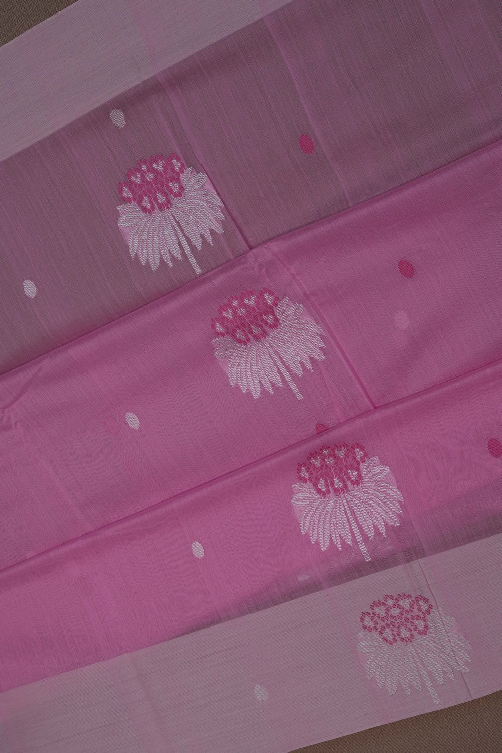 Image of Chanderi Cotton Silk Pink Saree