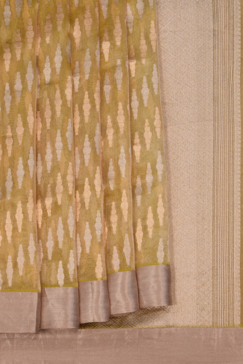 Chanderi Tissue Silk Green Saree