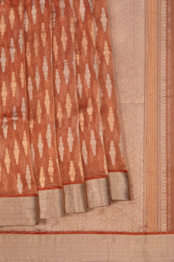 Image of Chanderi Tissue Silk Orange Saree