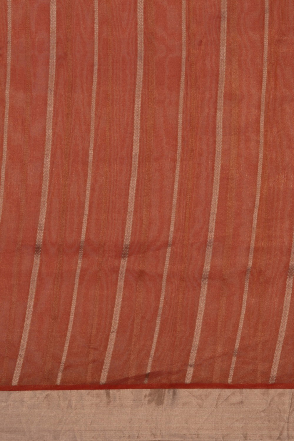 Image of Chanderi Tissue Silk Orange Saree