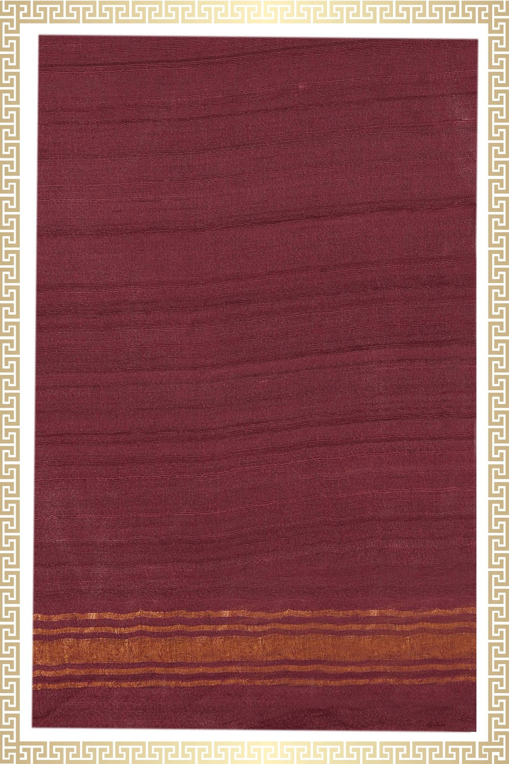 Image of Tussar Silk Red Dhoti With Kanduva (8 X 4)