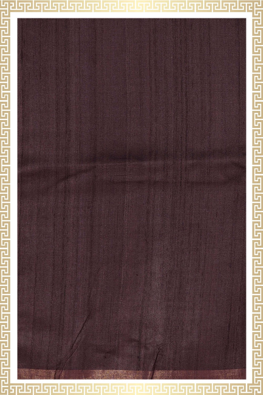 Image of Tussar Silk Brown Dhoti With Kanduva (8 X 4)