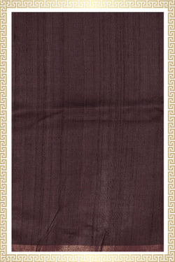 Image of Tussar Silk Brown Dhoti With Kanduva (8 X 4)