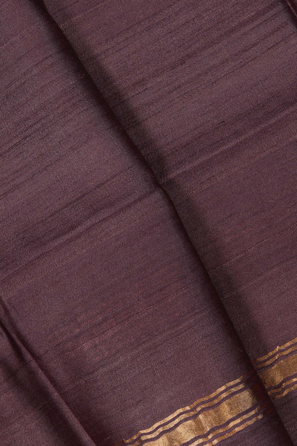 Image of Tussar Silk Brown Dhoti With Kanduva (8 X 4)