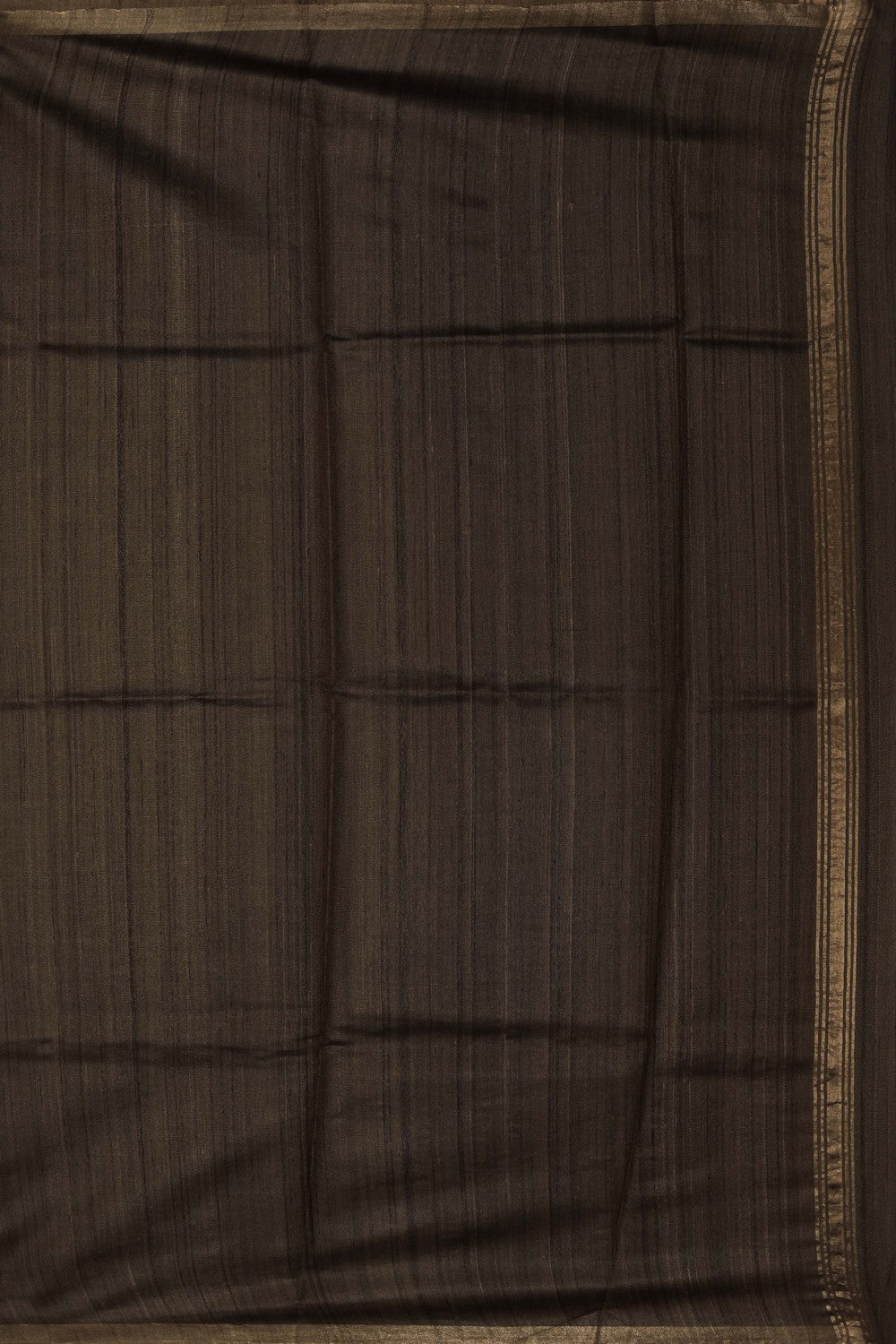 Image of Tussar Silk Brown Dhoti With Kanduva (8 X 4)