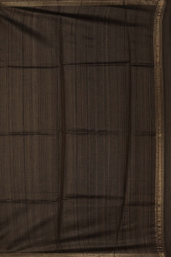 Image of Tussar Silk Brown Dhoti With Kanduva (8 X 4)