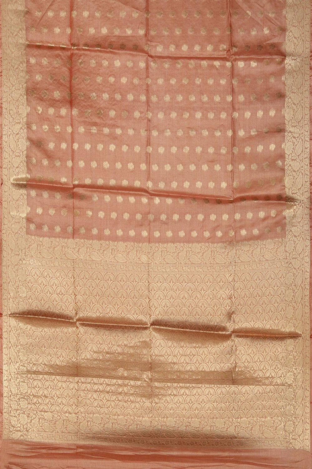 Bhagalpur Silk Viscose Coral Peach Saree
