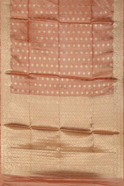 Image of Bhagalpur Silk Viscose Coral Peach Saree